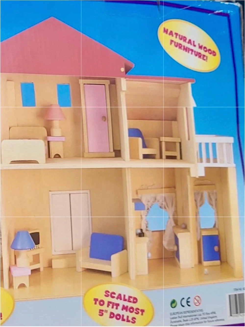 Vtg Toy Concepts Wood Works Handcrafted Wooden Dollhouse Kit Boxed 5